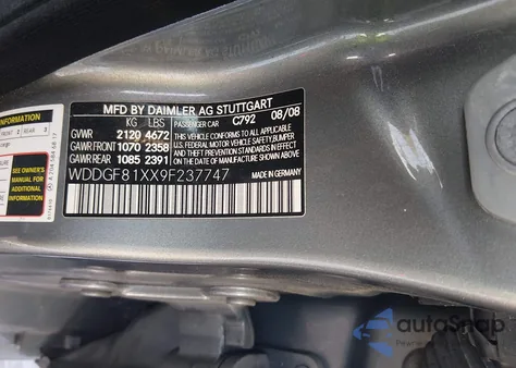 2009 Mercedes-Benz C 300 Luxury 4Matic/Sport 4Matic z USA, uszkodzony, nr VIN WDDGF81XX9F237747